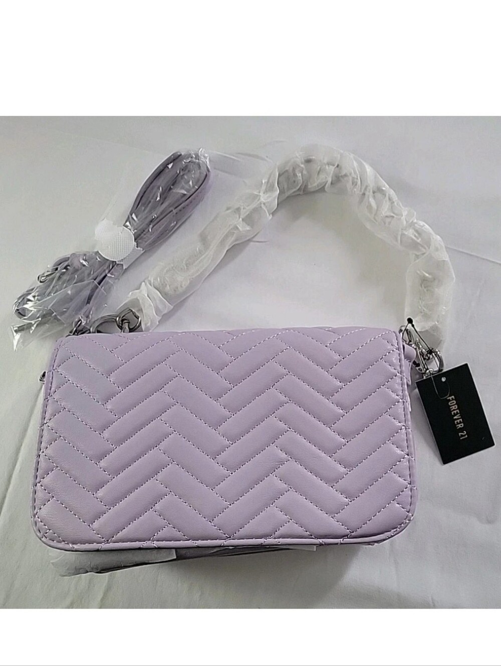 Nwt Lavender Silver Chain Quilted Forever 21 Handbag